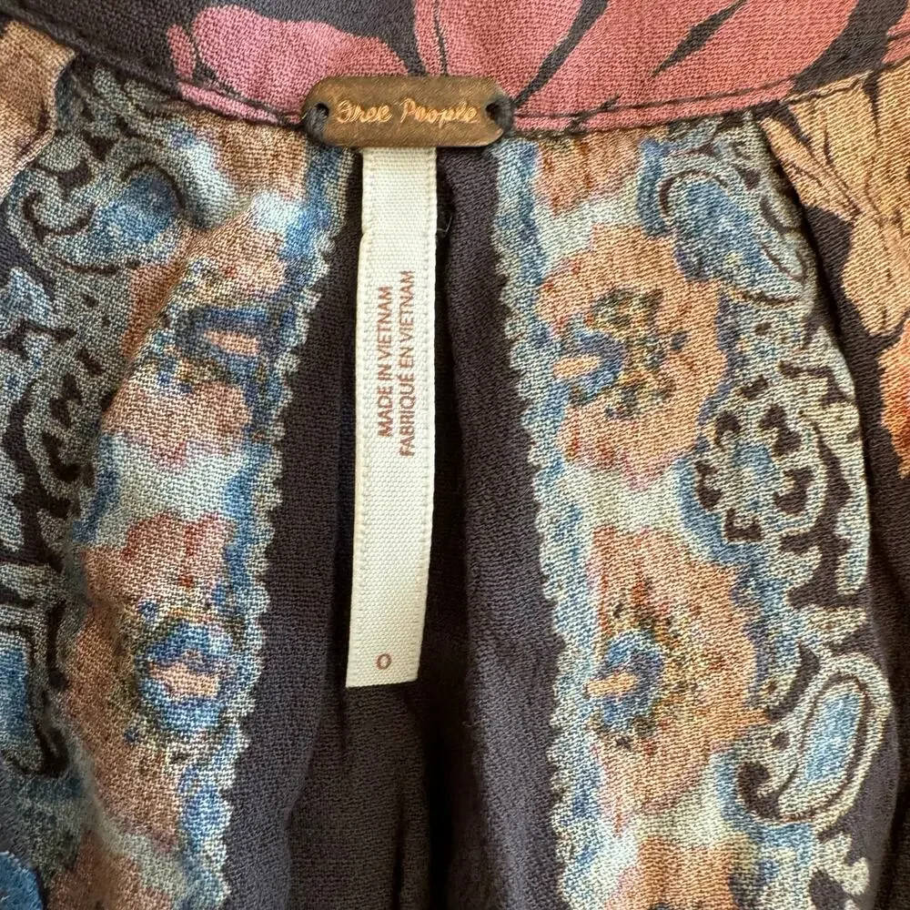 Free People Violet Hill Floral Boho Printed Tunic Dress 0